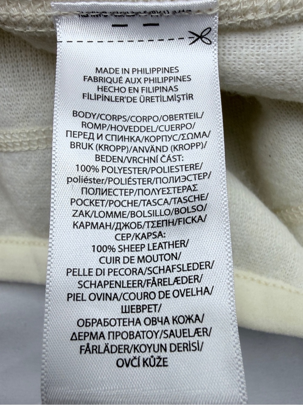 Polo Ralph Lauren Leather-Trim Sherpa Fleece Jacket in Cream Color - Picture 12 of 15